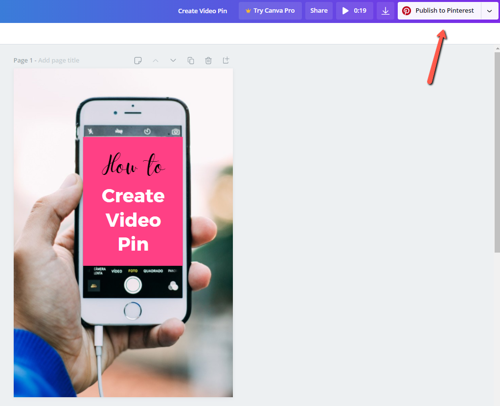Upload from Canva to Pinterest