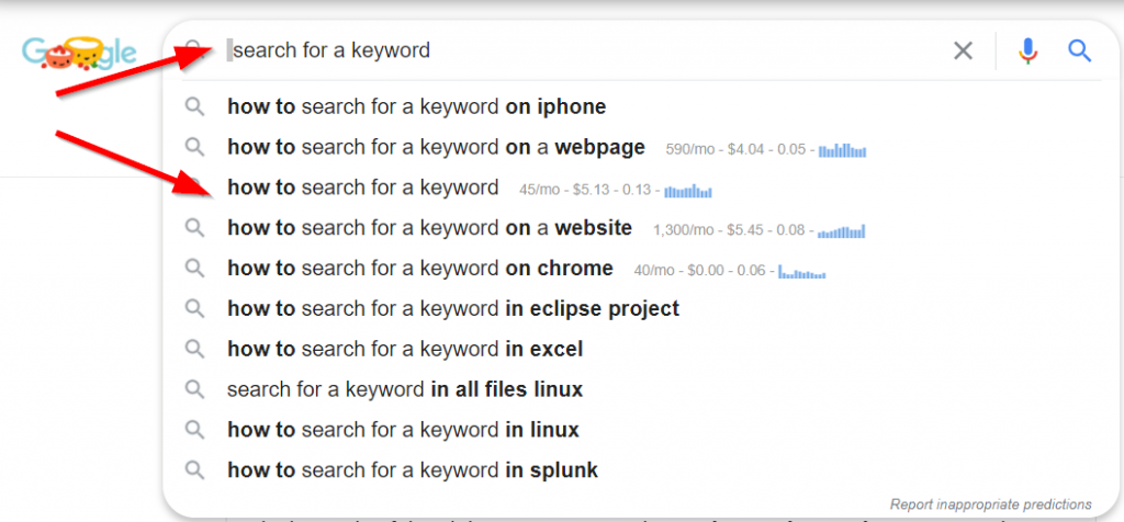 Google Suggestion with KeywordAnywhere