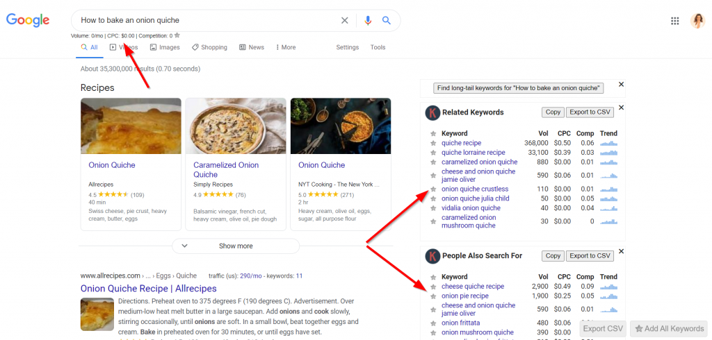 Find additional keywords with KeywordsAnywhere